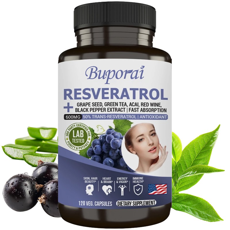 Resveratrol Capsule Anti Aging - Resveratrolcapsules - Antioxidant, anti-veroudering, ondersteunt de